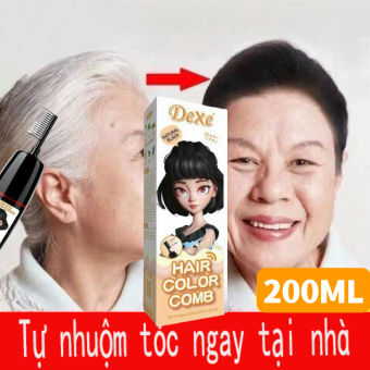 Lược nhuộm tóc Thuốc nhuộm phủ bạc nhập khẩu ANH QUỐC Nhuộm Tóc Thảo Dược Phủ Bạc Màu Đen/200ml