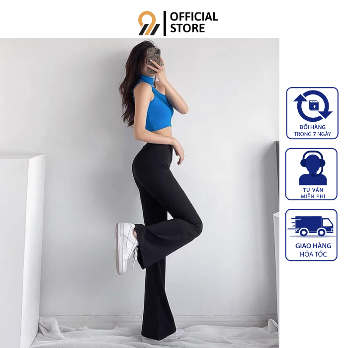 Quần legging nữ ống loe nữ m9 cạp cao tôn dáng