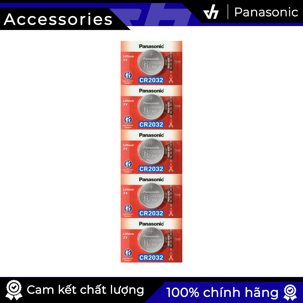 5 pin Panasonic CR2032 Lithium 3V - Pin nút / Pin CMOS