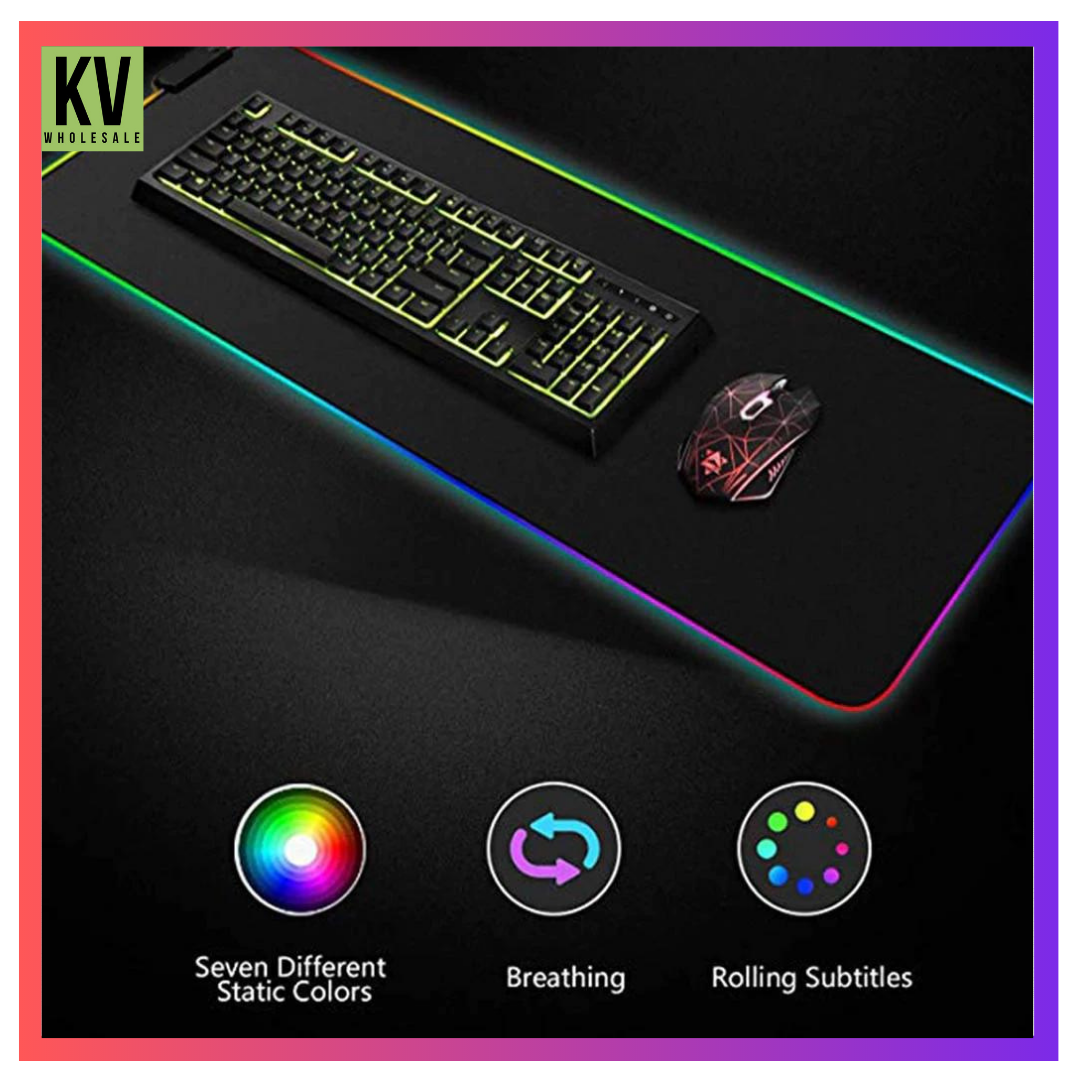 Mouse Pad RGB Colour LED Lighting Gaming Mouse Pad Computer Laptop Notebook Large Colorful Mousepad Game