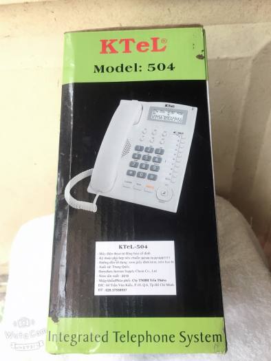 Điện thoại bàn cố định có đây chuông to bàn phím to KTEL 504 màu đen/trắng/xanh ó thể chỉnh đế bàn máy 3 nấc thấp đến cao