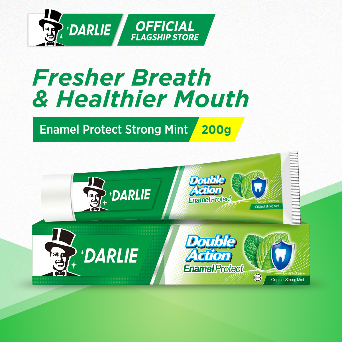 Darlie Double Action Enamel Protect Toothpaste Original Strong Mint 200g