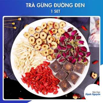 Trà gừng đường nâu mix set (gừng lát, đường đen, táo đỏ, hoa hồng, kỷ tử)