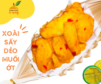 Xoài sấy dẻo muối ớt, xoài sấy muối ớt chua cay ăn vặt siêu ngon - Robafood