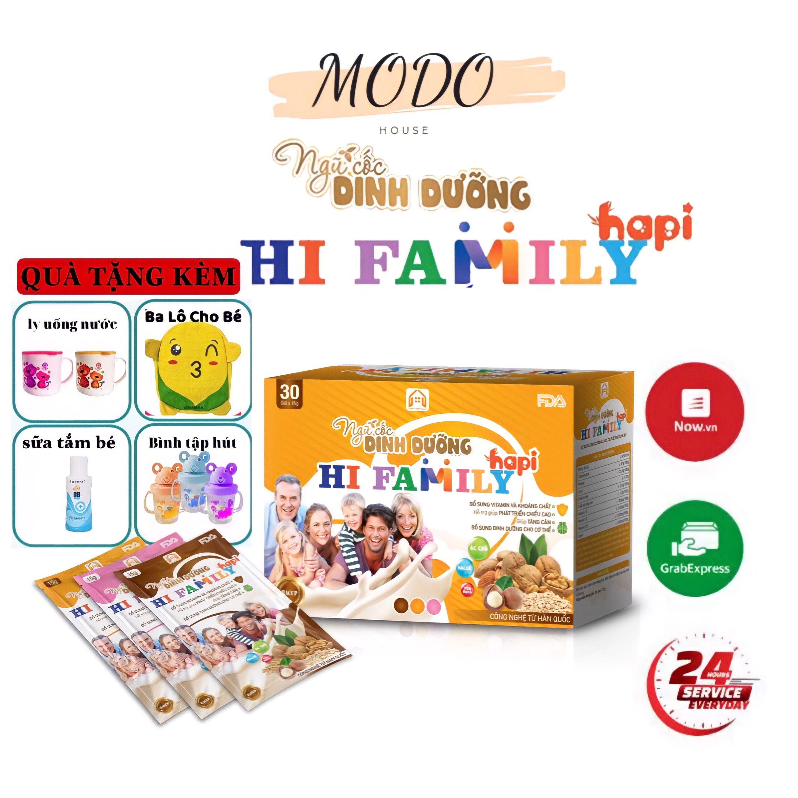 Sữa Hạt Dinh Dưỡng Hi FAMILY HAPI, BABYPLUS, Tăng Đề Kháng, Giảm Stress, Lợi Sữa (mua 1 tặng 1)