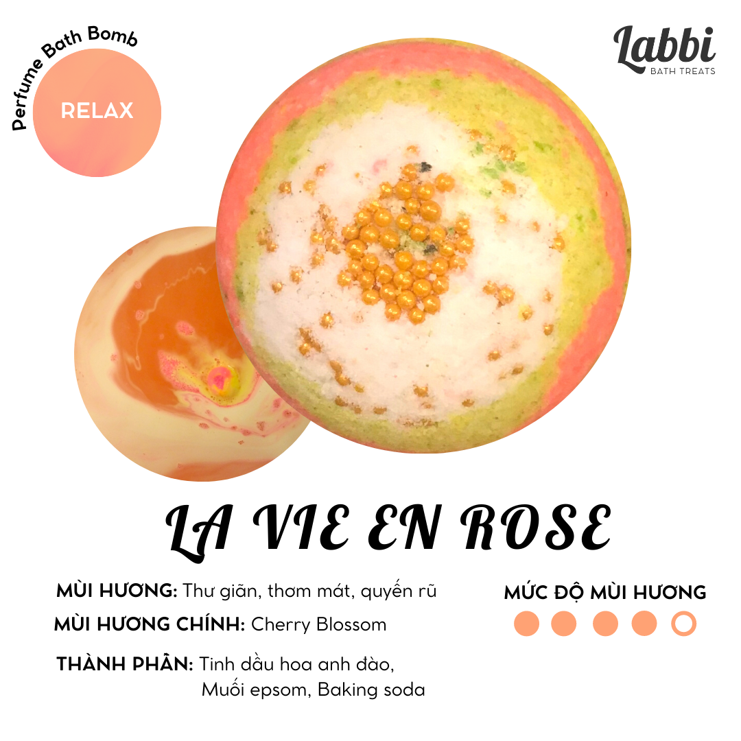 La vie en rose bath bomb / viên sủi bồn tắm / bom tắm