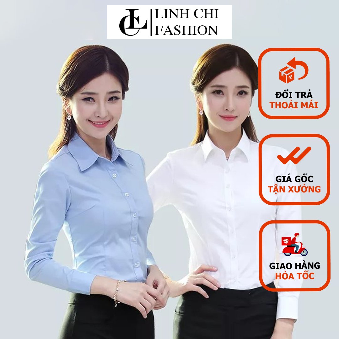 ÁO SƠ MI TAY DÀI CAO CẤP MÀU XANH NHẠT VẢI KATE Ý BAO ĐẸP  form nhỏ vui lòng xem trước bảng size để chọn  nhé các nàng