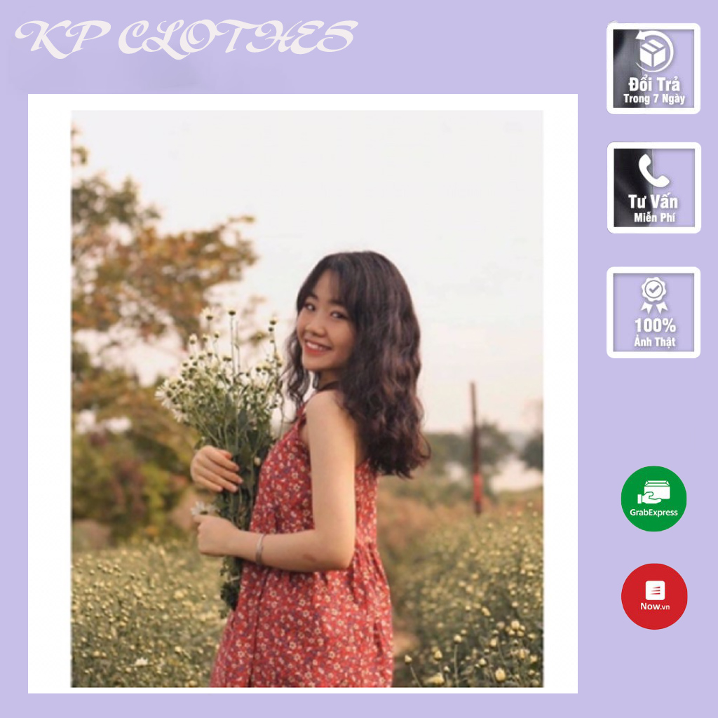 Váy 2 dây hoa nhí tiểu thư ⚡ đầm hai dây nữ dáng suông siêu xinh kèm ảnh thật