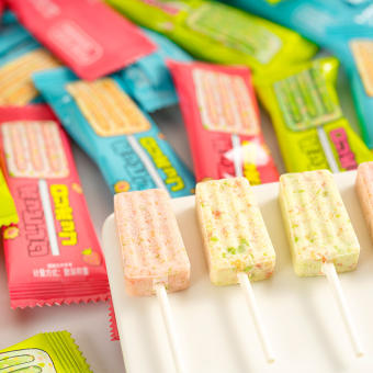 Combo 1000g Kẹo mút nổ trái cây / Kẹo mút trái cây hình cây kem món ăn mới thơm hương vị sữa và trái cây siêu kute