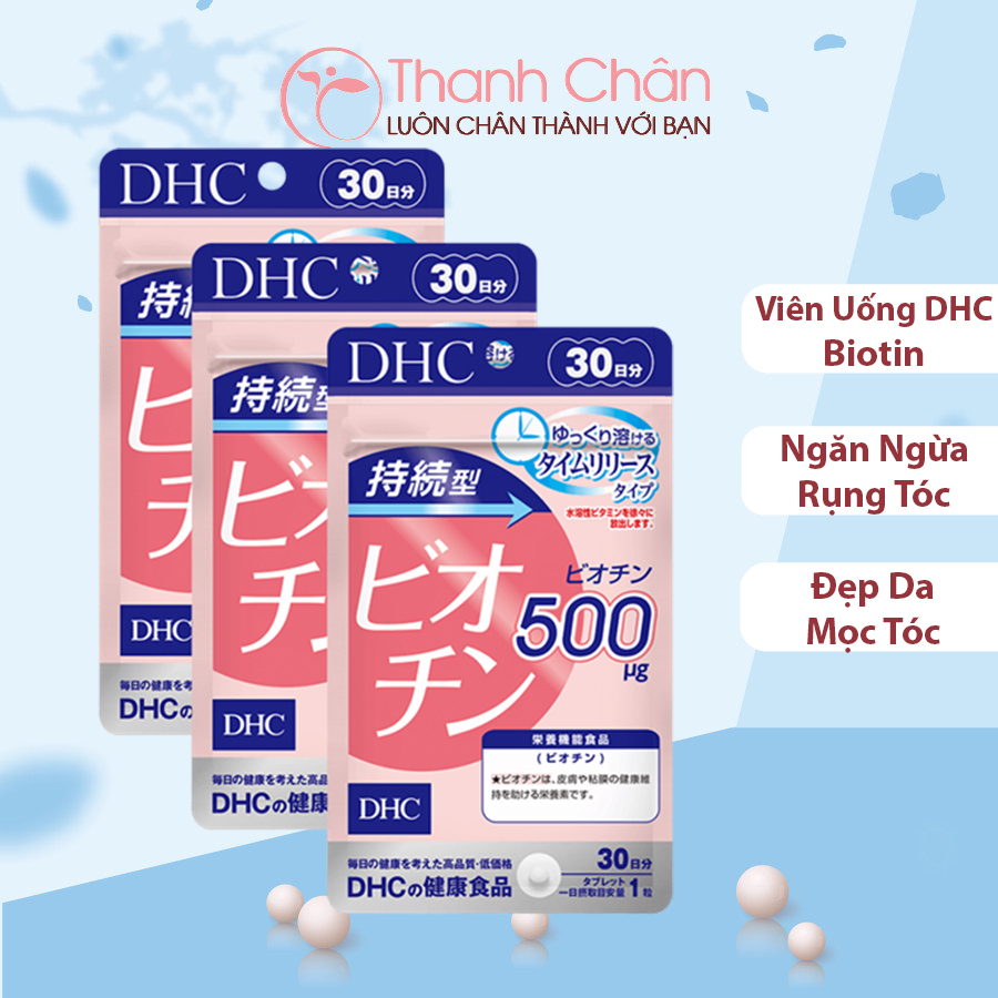 Viên uống biotin ngăn rụng tóc DHC Sustained Release Biotin 30 ngày