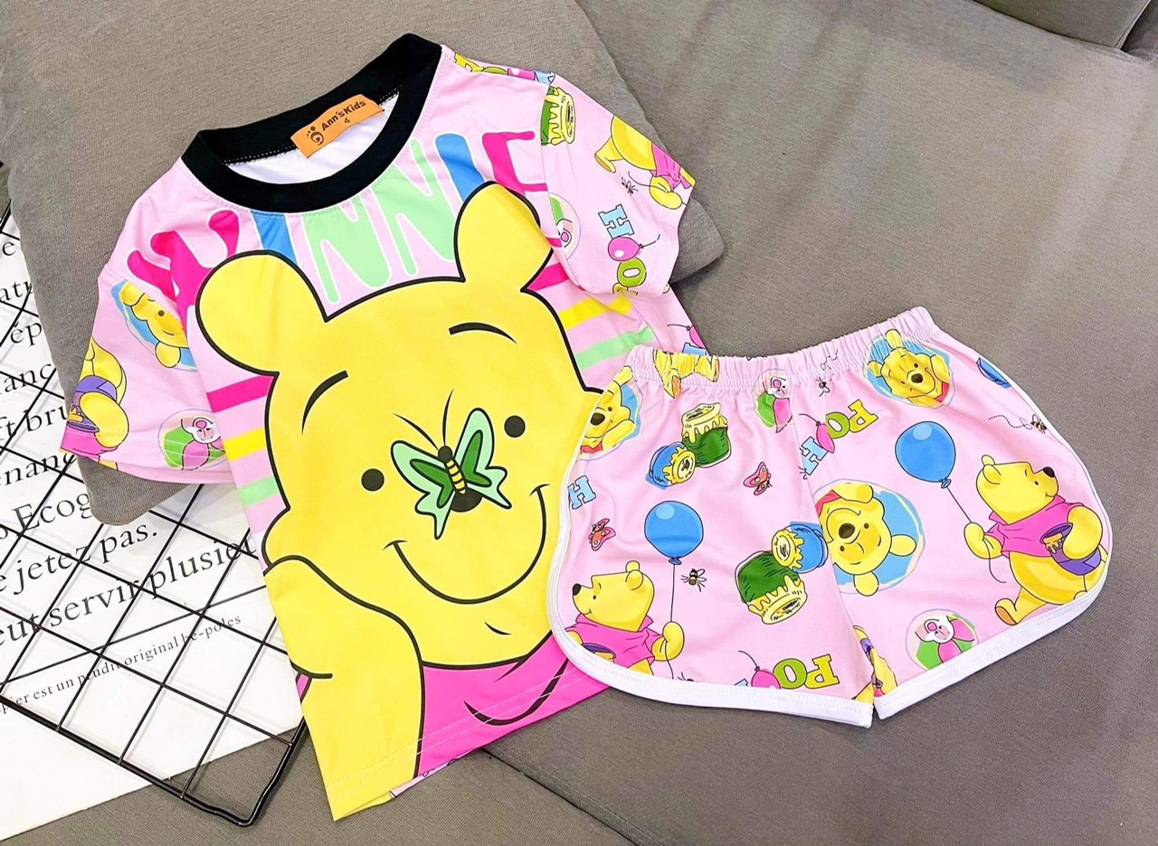 Bộ thun 3D bé gái hình in siêu cute nhé!