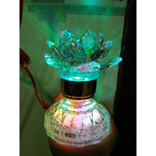 Đèn pha lê trang trí bàn thờ cao 15cm thủy tinh