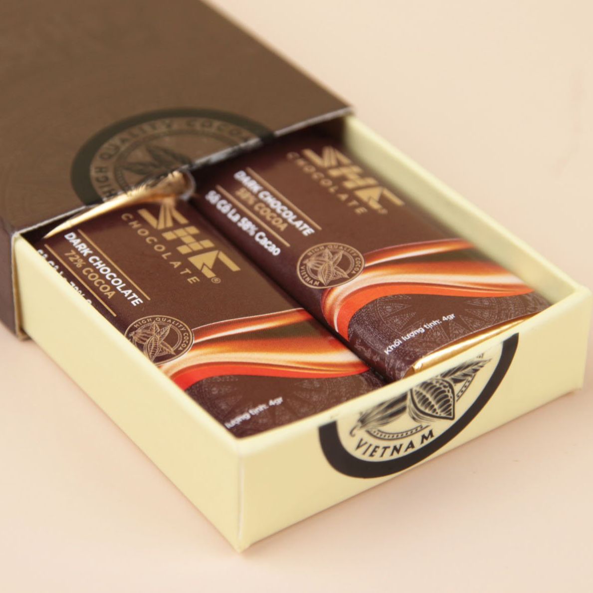 Socola đen Nguyên chất 12 Thanh - Mix 3 vị Chocolate 58%, 72%, 75%