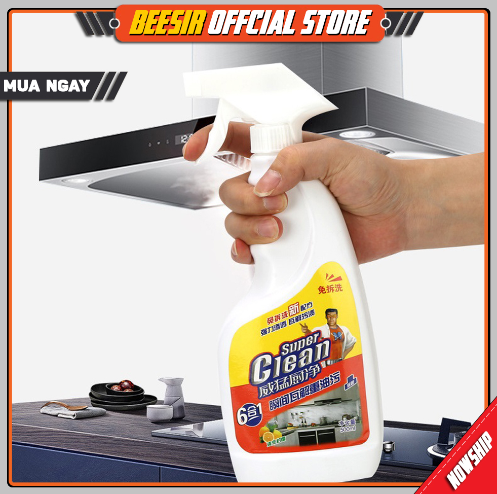 Dung dịch tẩy rửa dầu mỡ nhà bếp và máy hút mùi super clean 500ml