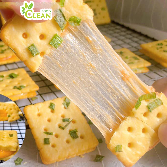 Bánh quy hành kẹp phô mai cleanfood 500g