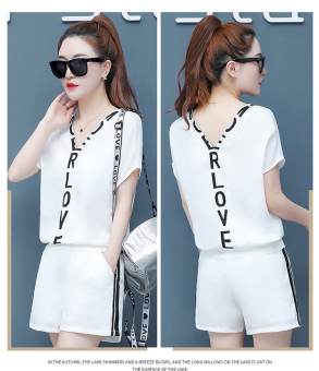 BỘ THUN SHORT CỔ TIM IN CHỮ MẶC ĐƯỢC 2 KIỂU