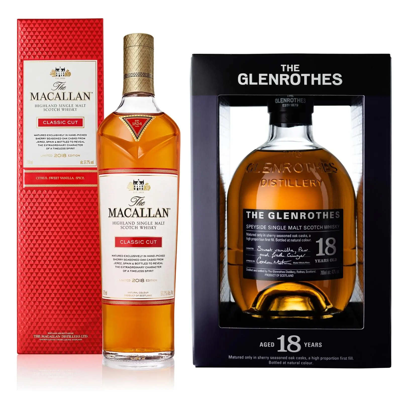 The Macallan Classic Cut 2018 Edition 700ml The Glenrothes Soleo 18 Year Old 700ml Whisky Lazada Singapore
