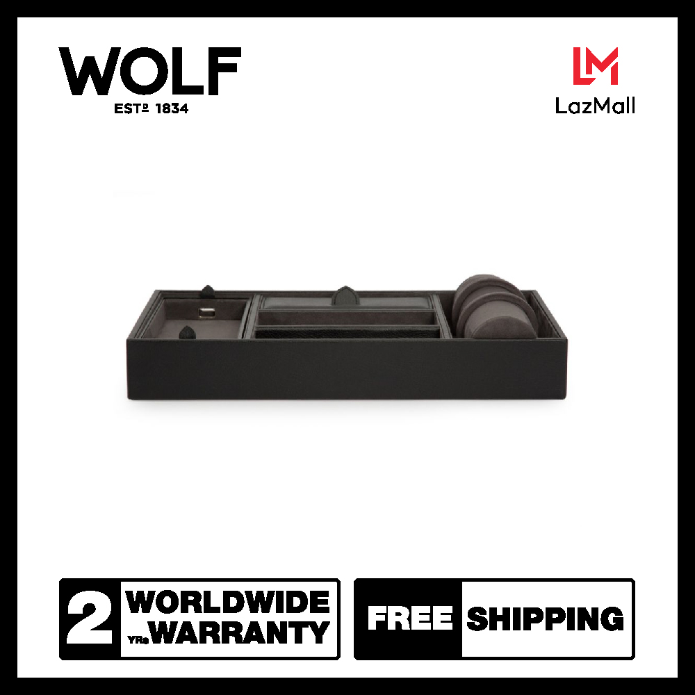 Jewelry Tray WOLF1834 Blake Valet Tray with Cuff (Black/Grey) ราคา 8,900 บาท*ส่งฟรี