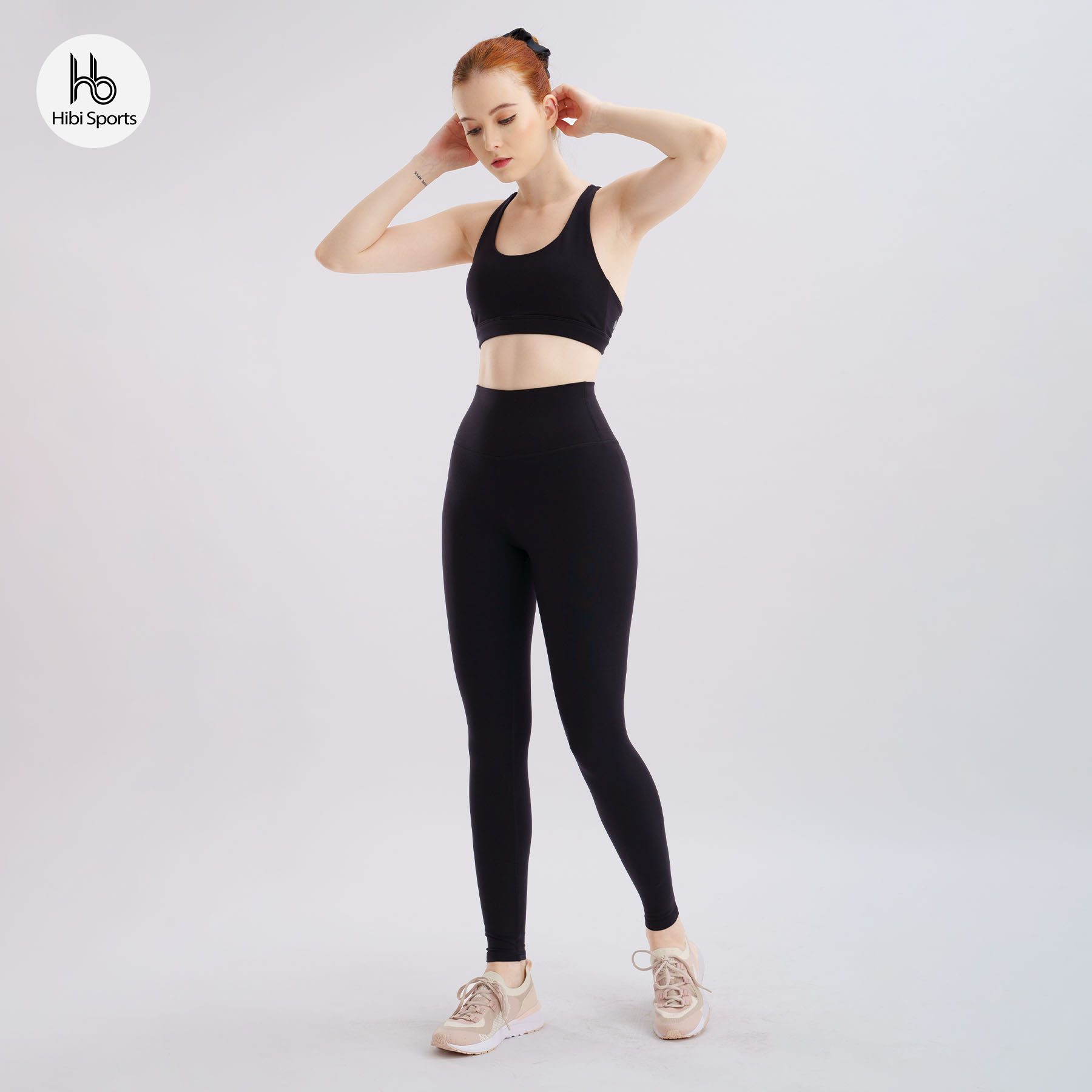 Set đồ tập yoga gym Luxury Hibi Sports H145 4 dây đan VX kèm mút ngực vải cao cấp Hi Fabric