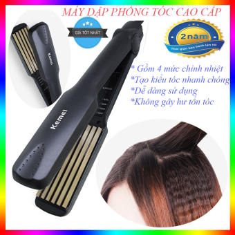 Máy Bấm Tóc Dập Xù Tóc Bảng Lớn Có Chỉnh Nhiệt Kemei Km 332