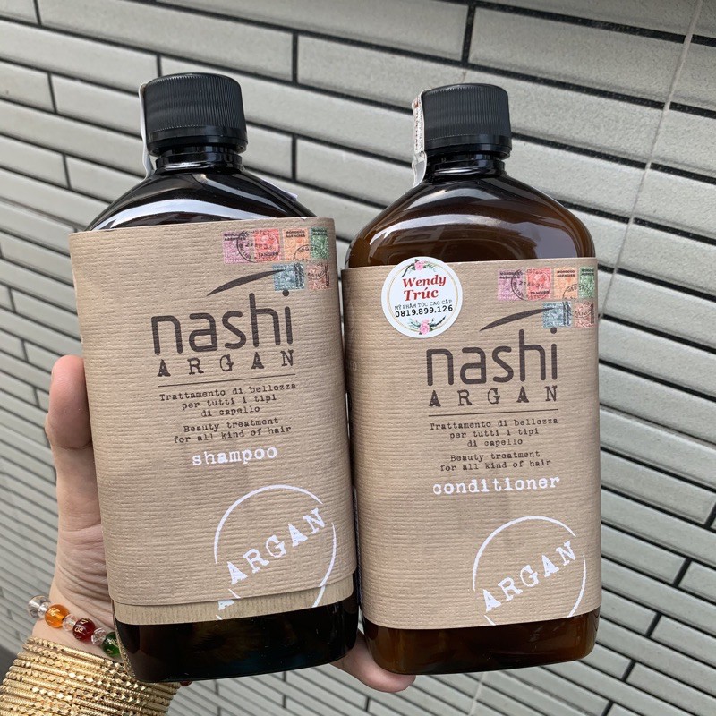 Dầu gội xả chống rụng và kích thích mọc tóc Nashi Argan Energizing Hairloss Capixyl 200mlx2