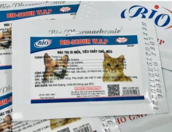 BIO SCOUR W.S.P 5g kiểm soát bệnh đường ruột cho chó mèo Chó mèo tiêu chảy ói mửa