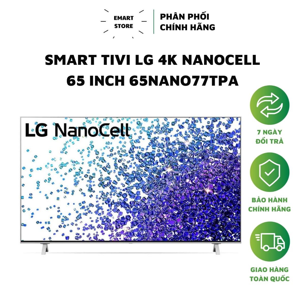 Smart Tivi LG NanoCell 4K 65 Inch 65NANO77 (Hàng Chính Hãng Bảo Hành 24 Tháng)