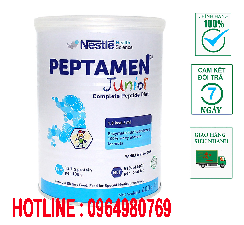 Sữa Peptamen Junior chính hãng nestlé hộp thiếc trọng lượng 400gram