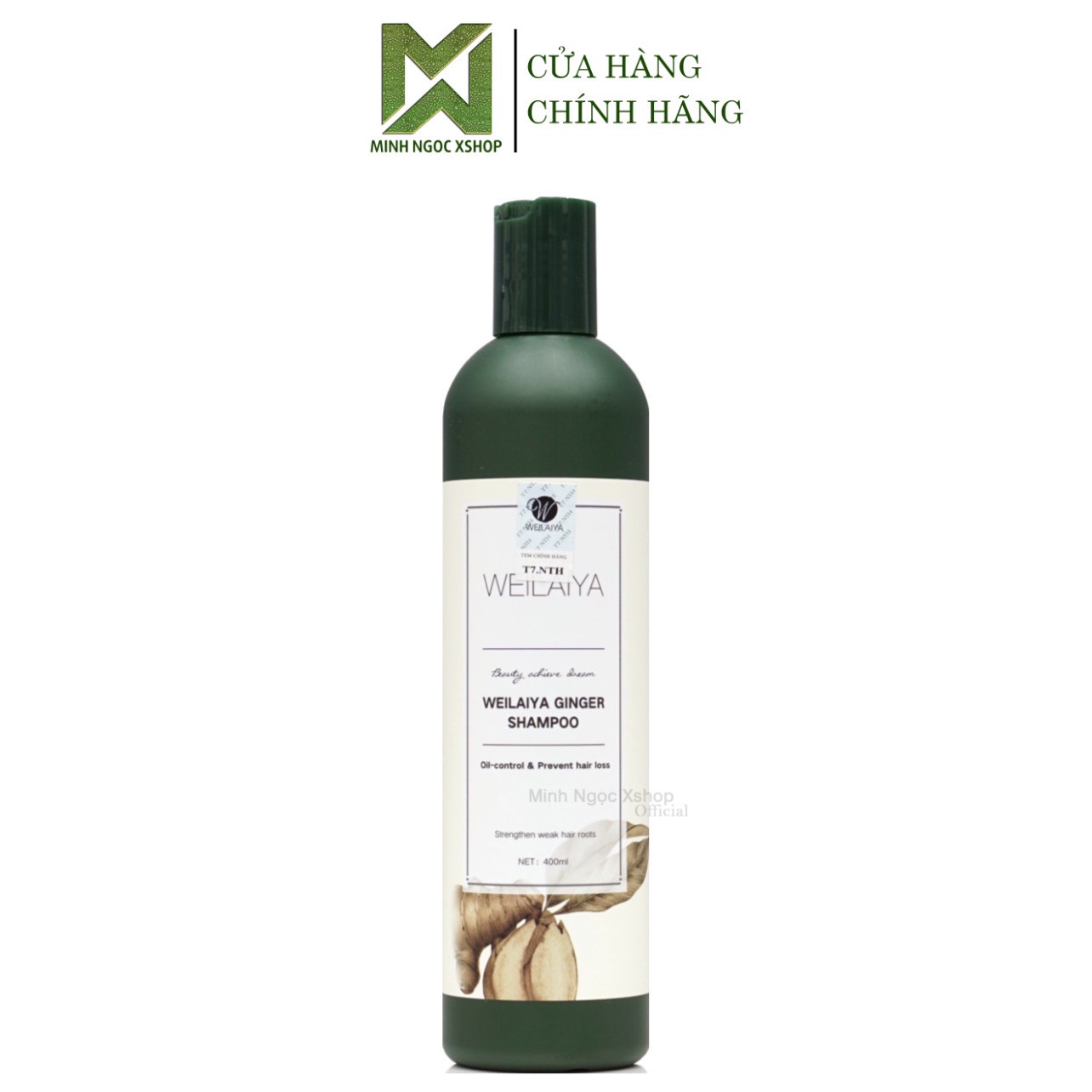 Dầu gội weilaiya, dầu gội đầu chống rụng kích mọc tóc gừng trắng weilaiya 400ml