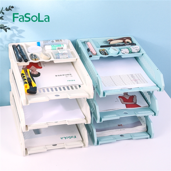 Kệ hồ sơ 3 tầng kèm khay đựng văn phòng phẩm fasola fsldz-285c