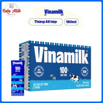 Thùng 48 hộp sữa tươi Vinamilk 180ml