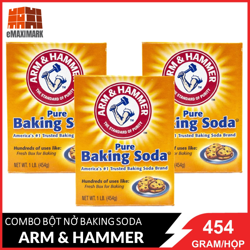 Combo 3 hộp bột barking soda Arm&Hammer đa công dụng 454g/hộpX3