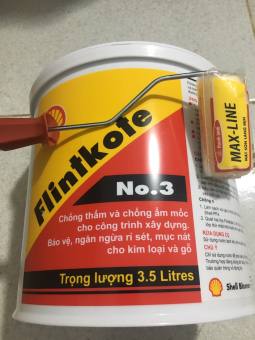 Sơn chống thấm bể cá Koi, bể nước, sàn, tường đứng, Shell Flinkote 3,5L, Chống thấm đa năng màu đen