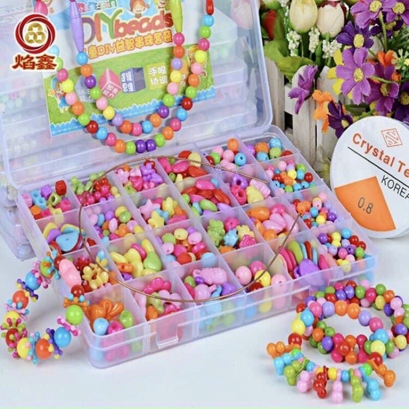 Bộ xâu hạt vòng cho bé - chuỗi hạt sâu vòng