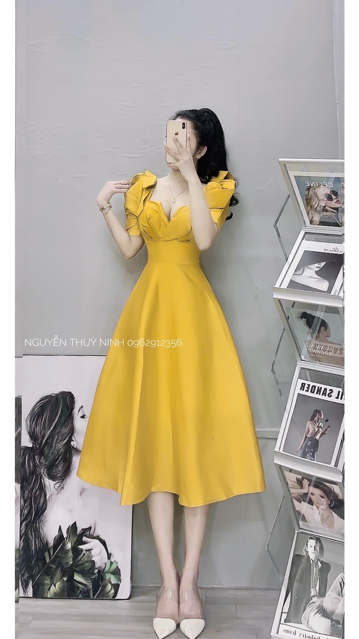 Đầm xòe tafta dự tiệc hàng công chúa xinh sang chảnh