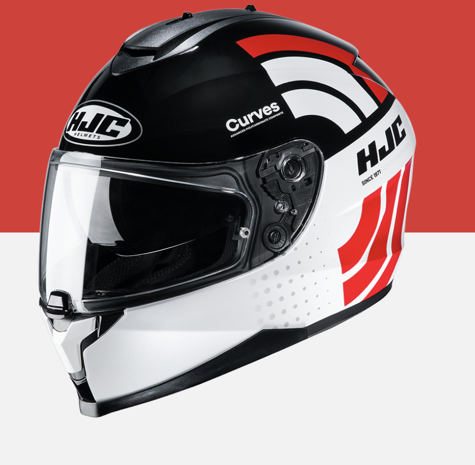 Hjc C70 Full Face Helmet Dual Visor, Flat Black, Lightweight