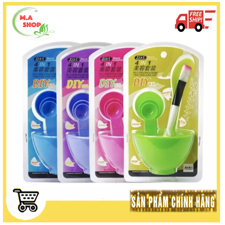 Bộ chén cọ trộn đắp mặt nạ 6 món dụng cụ trộn mặt na