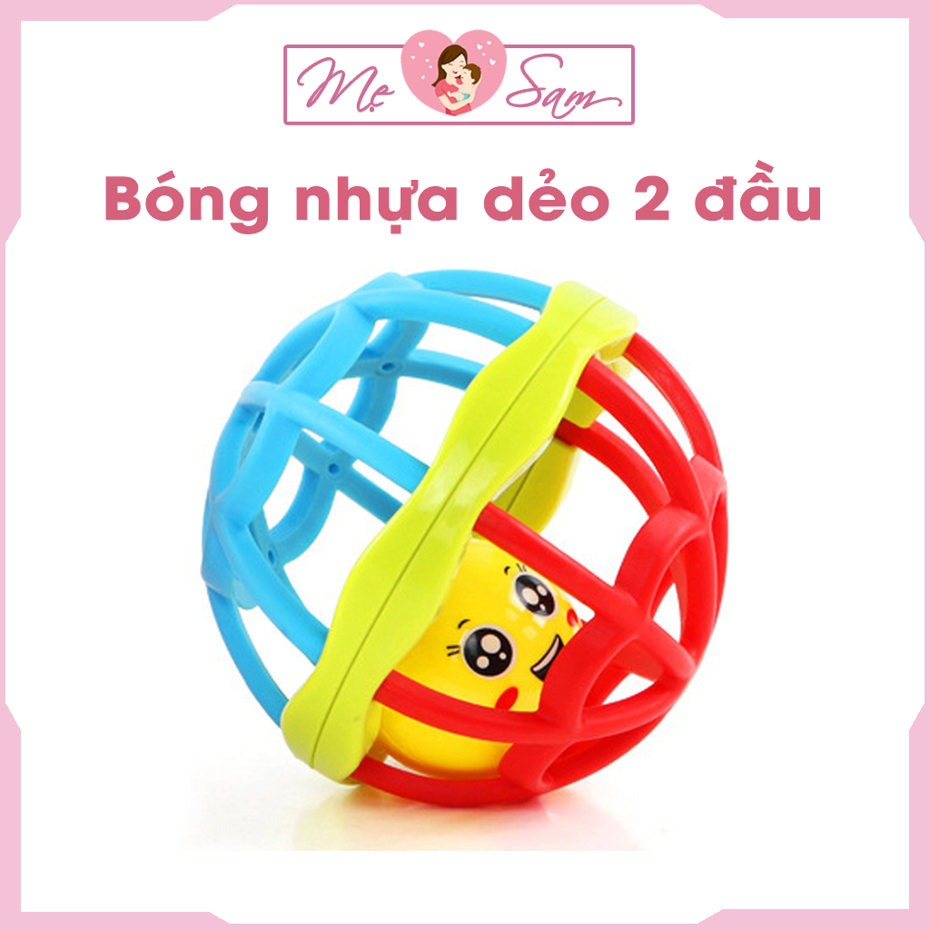 Xúc xắc cho bé đồ chơi lục lạc hình bóng nhựa dẻo 2 đầu âm thanh vui nhộn Shop Mẹ Sam
