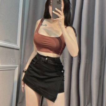 🍒🍒🍒VÁY KAKI ĐẤP CHÉO NÚC KIỂU lyieutrbr
