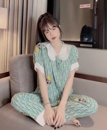 Đồ Bộ Pijama Cổ Bèo Hai Lá Tiếu Thư Mác Sam Chất Liệu Lụa Mango