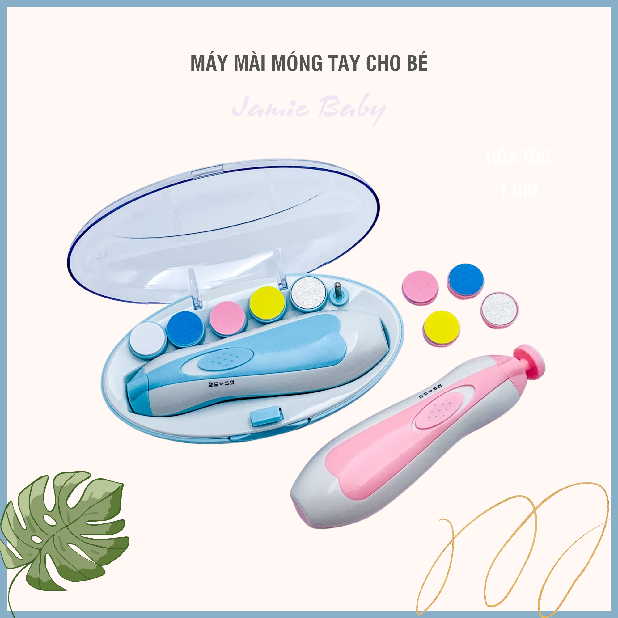 Máy mài móng tay cho bé, máy dũa móng tay bằng pin an toàn - jamiebaby