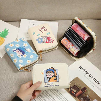 Bóp / Ví Cầm Tay Khóa Kéo Nhiều Ngăn Đựng Tiền , Thẻ Tiện Dụng Họa Tiết Cute Chất Liệu Da Pu Bền Đẹp