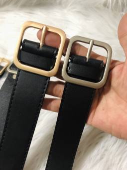 Nịt nữ mặt vuông màu vàng bạc bản từ 2.5 cm