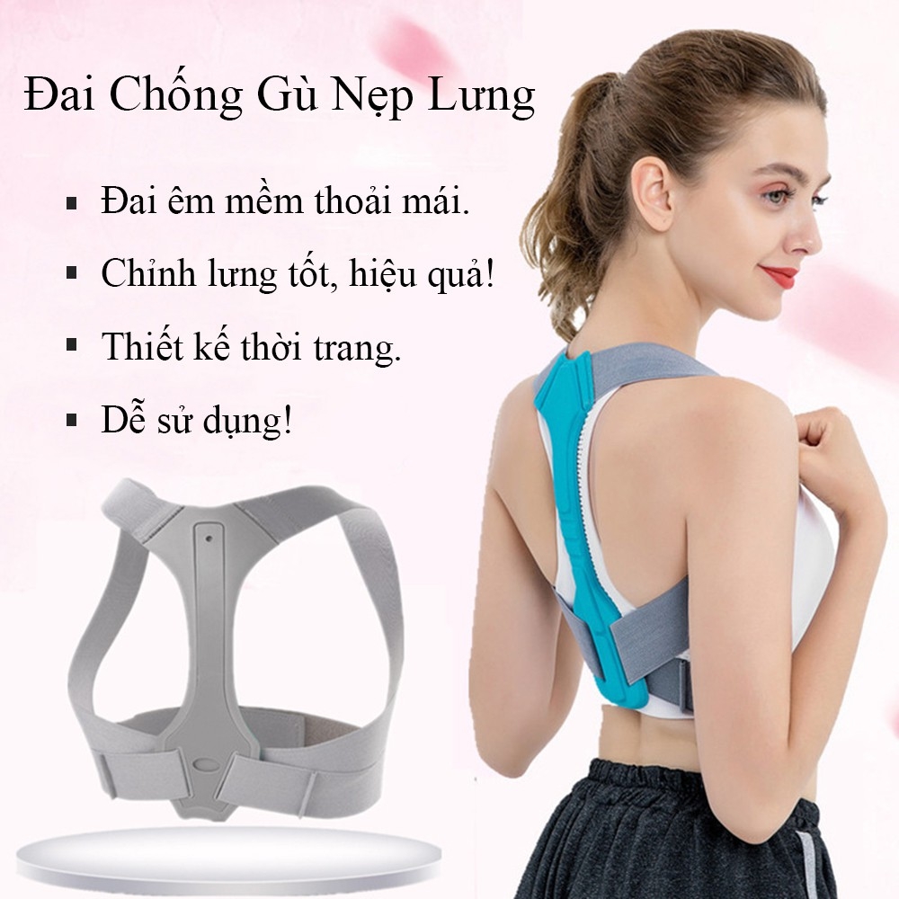Đai chống gù lưng - đai định hình cột sống chỉnh tư thế lưng cao cấp - phù hợp với mọi độ tuổi - chữa hiệu quả chứng gù lưng lưng tôm cong vẹo cột sống - nẹp nhựa ngắn