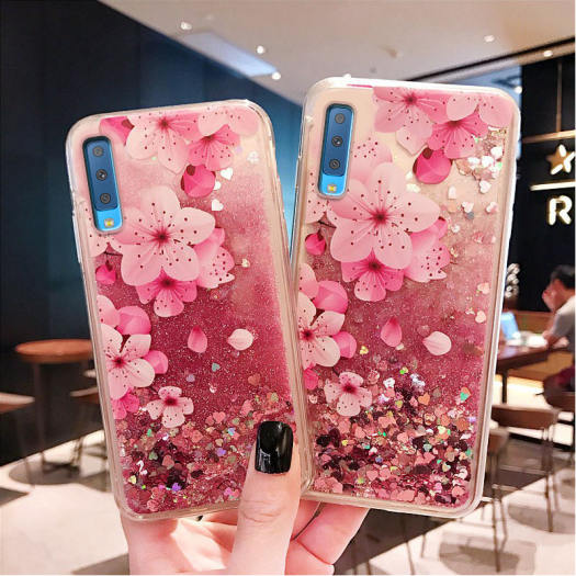 Cho Samsung A7 2018 Vỏ Điện Thoại Cát Chảy Chất Lỏng Động Ốp Silicon Cho Samsung Samsung Galaxy A7 2018 Vỏ