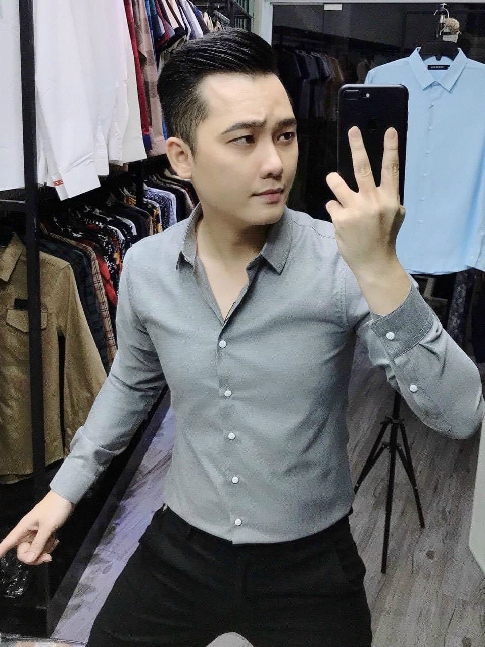 Áo sơ mi trơn lụa dài tay cao cấp lunastore86