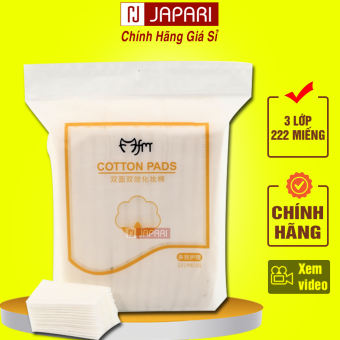 Bông Tẩy Trang Cotton Pads 3 Lớp (Nội Địa Trung) - Bông Tẩy Trang Cotton Pads 222 Miếng Thấm Hút Nhanh Chóng , Tẩy Sạch Bụi Bẩn , Dày Dặn , Không Để Lại Xơ Skincare Da Mặt - Mỹ Phẩm Giá Sỉ JAPARI