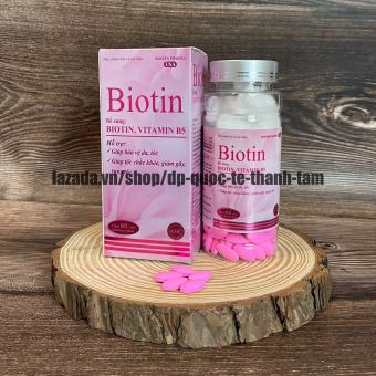 Viên uống BIOTIN bổ sung biotin + vitamin B5 giúp giảm rụng tóc, bảo vệ da, chắc móng – Hộp 60 viên