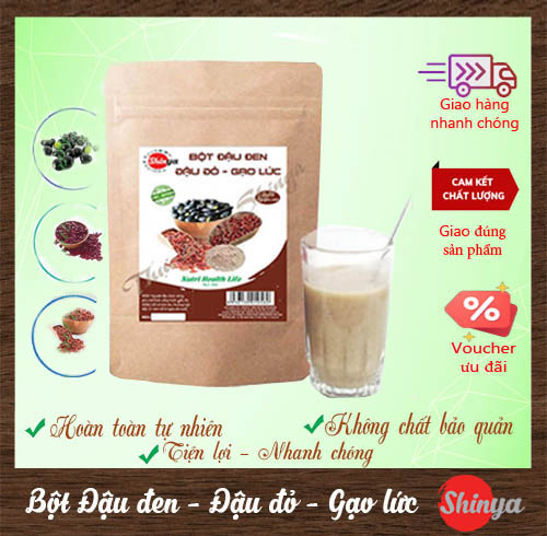 Bột rang gạo lứt, đậu đen xanh lòng, đậu đỏ 0.5kg (chế độ giảm cân ăn toàn)