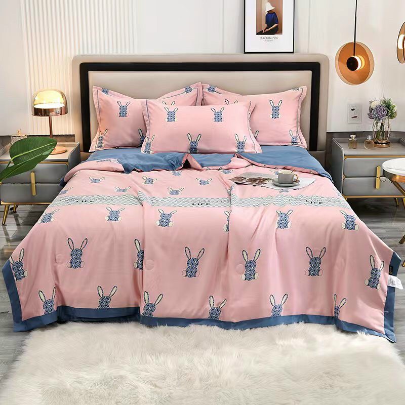Chăn mền chăn hè chăn lụa lạnh TENCEL hàng cao cấp bền đẹp mẫu màu hồng 2m x2m2